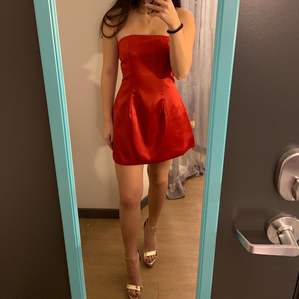 Red party dress